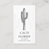 サボテン砂漠の花抽象芸術垂直サボテン 名刺 (正面)
