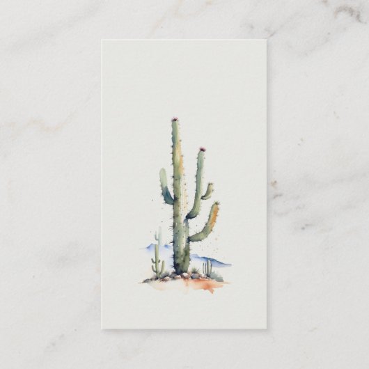 サボテン砂漠の風景おむつラッフルベビーシャワー エンクロージャーカード (裏面)