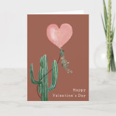 サボテン砂漠の駄洒落 テラコッタ バレンタインデー カード (正面)