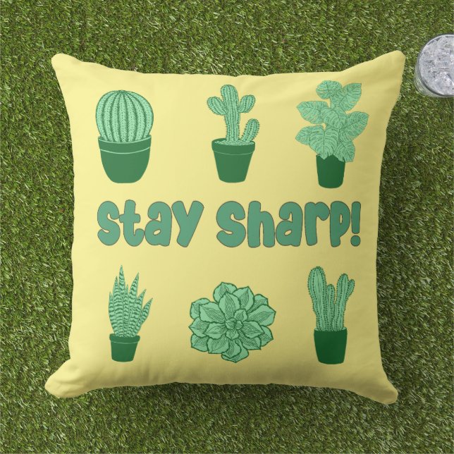 サボテン砂漠サボテン植物パタモダンーン アウトドアクッション (芝生)