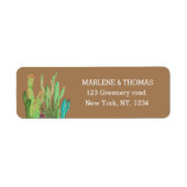 サボテン砂漠スクリプトBoho多肉食シンプル ラベル (正面)