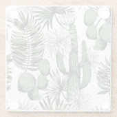 サボテン砂漠パターン ガラスコースター (裏面)