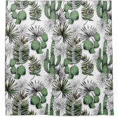 サボテン砂漠パターン シャワーカーテン (正面)