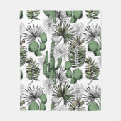 サボテン砂漠パターン フリースブランケット (正面)