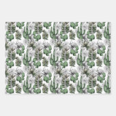 サボテン砂漠パターン ラッピングペーパーシート (正面3)