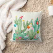 サボテン砂漠ホリデー・クリスマス・サウスウエスト装飾 クッション (ブランケット)