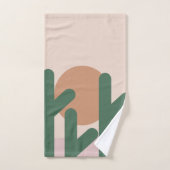 サボテン砂漠ボヘミアンサンセットパターン バスタオルセット (ハンドタオル)