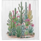 サボテン砂漠 シャワーカーテン (正面)