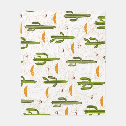 サボテン砂：メキシコのスタイルシームレス。 フリースブランケット (正面)