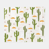 サボテン砂：メキシコのスタイルシームレス。 フリースブランケット (正面(横))