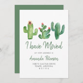 サボテン私は新しいホームグリーン移動を移動した 案内状 (正面/裏面)