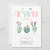 サボテン第2期パーティの招待状ベビーガール 招待状 (正面)