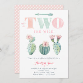 サボテン第2期パーティの招待状ベビーガール 招待状