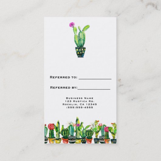 サボテン素朴のフローラ南西部の友人を参照 紹介カード (裏面)