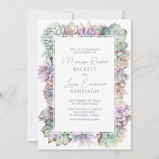 サボテン結婚の砂漠 招待状 (正面)