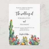 サボテン結婚の花 インビテーションポストカード (正面)