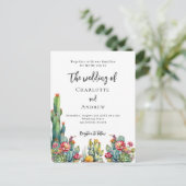 サボテン結婚の花 インビテーションポストカード (スタンド正面)
