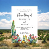 サボテン結婚の花 インビテーションポストカード