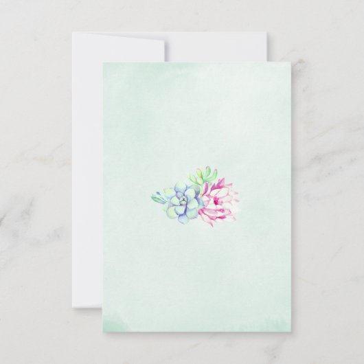 サボテン結婚の返信カード 出欠カード (裏面)