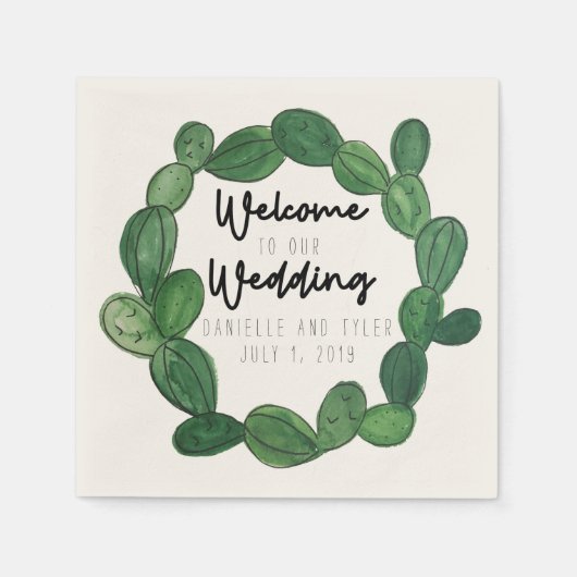 サボテン結婚ズ：ようこそ スタンダードカクテルナプキン (正面)