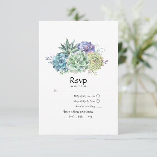 サボテン結婚ツ 出欠カード (スタンド正面)