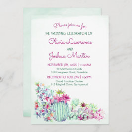 サボテン結婚式招待状 招待状