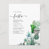 サボテン緑バチェロレッテ週末パーティー インビテーションポストカード (正面)