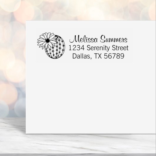 サボテン花の住所 セルフインキングスタンプ