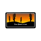 サボテン花の夕日 ラベル (正面)