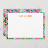 サボテン花の水の色NAME砂漠カラフル ノートカード (正面/裏面)