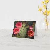 サボテン花カスタムのグリーティングとノートカード カード (黄色い花)