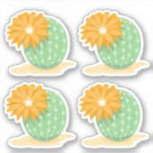サボテン花セット4 シール (正面)