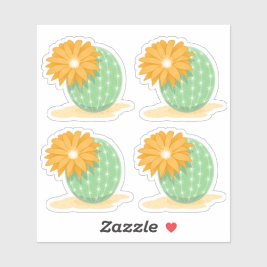 サボテン花セット4 シール (シート)