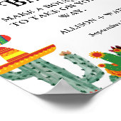 サボテン花バーブライダルシャワー表記号 ポスター (角)