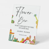 サボテン花バー標識ブライダルシャワー花標識 台座サイン (正面)