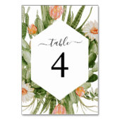 サボテン花フレームテーブ結婚ル4のテーブル番号 テーブルナンバー (正面)