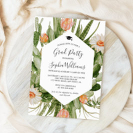 サボテン花枠卒業パーティー招待状 招待状