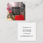 サボテン花砂漠ガーデンフォトトラベルツーリズム スクエア名刺 (正面/裏面)