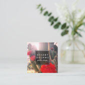 サボテン花砂漠ガーデンフォトトラベルツーリズム スクエア名刺 (スタンド正面)