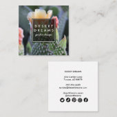 サボテン花砂漠ガーデンフォトトラベルツーリズム スクエア名刺 (正面/裏面)