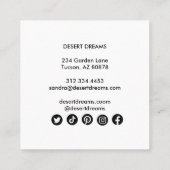 サボテン花砂漠ガーデンフォトトラベルツーリズム スクエア名刺 (裏面)