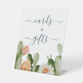 サボテン花緑のシャワーカード&ギフトサイン 台座サイン (正面)