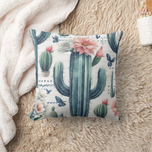 サボテン花 クッション (ブランケット)