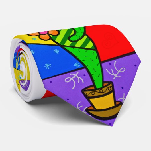 "サボテン花" ネクタイ (ロール)