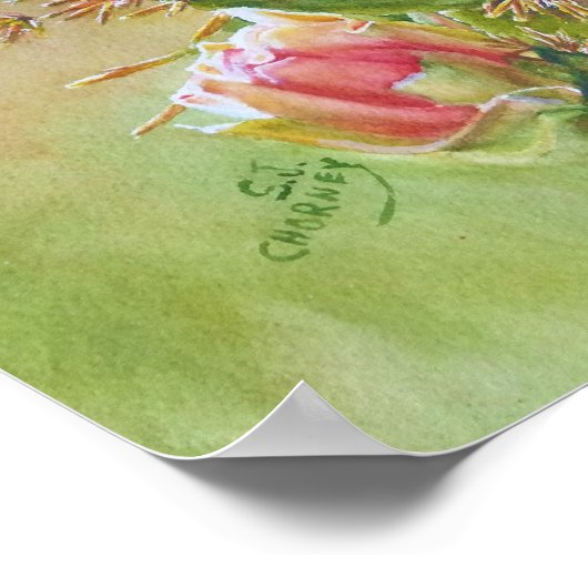 サボテン花 ポスター (角)