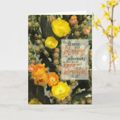 サボテン花 | 勇気付けられるインスピレーション引用文Ca カード (黄色い花)