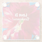 サボテン花GLASSコースター – 優しさ ガラスコースター (裏面)