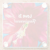 サボテン花GLASSコースター – 許し ガラスコースター (裏面)