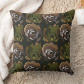 サボテン葉ガーデンズグリーンボタニックパターン クッション (ブランケット)