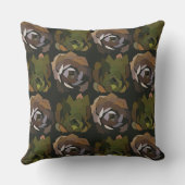 サボテン葉ガーデンズグリーンボタニックパターン クッション (裏面)